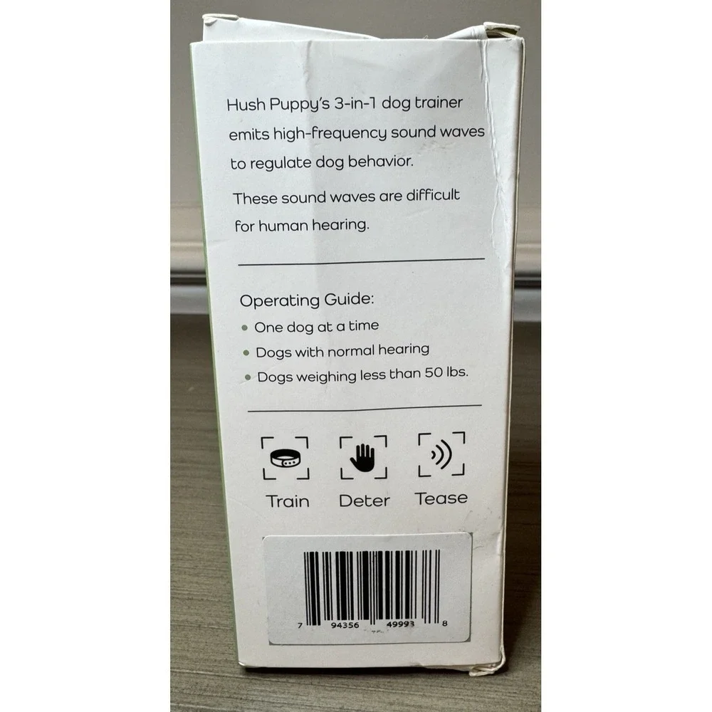 HUSH PUPPY Dog Bark Deterrent Device – 3-in-1 Rechargeable Ultrasonic Training